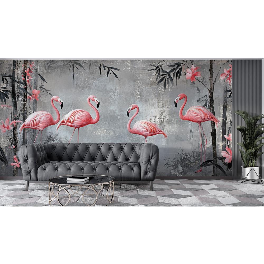 Tropik Flamingo Grubu duvar kağıdı