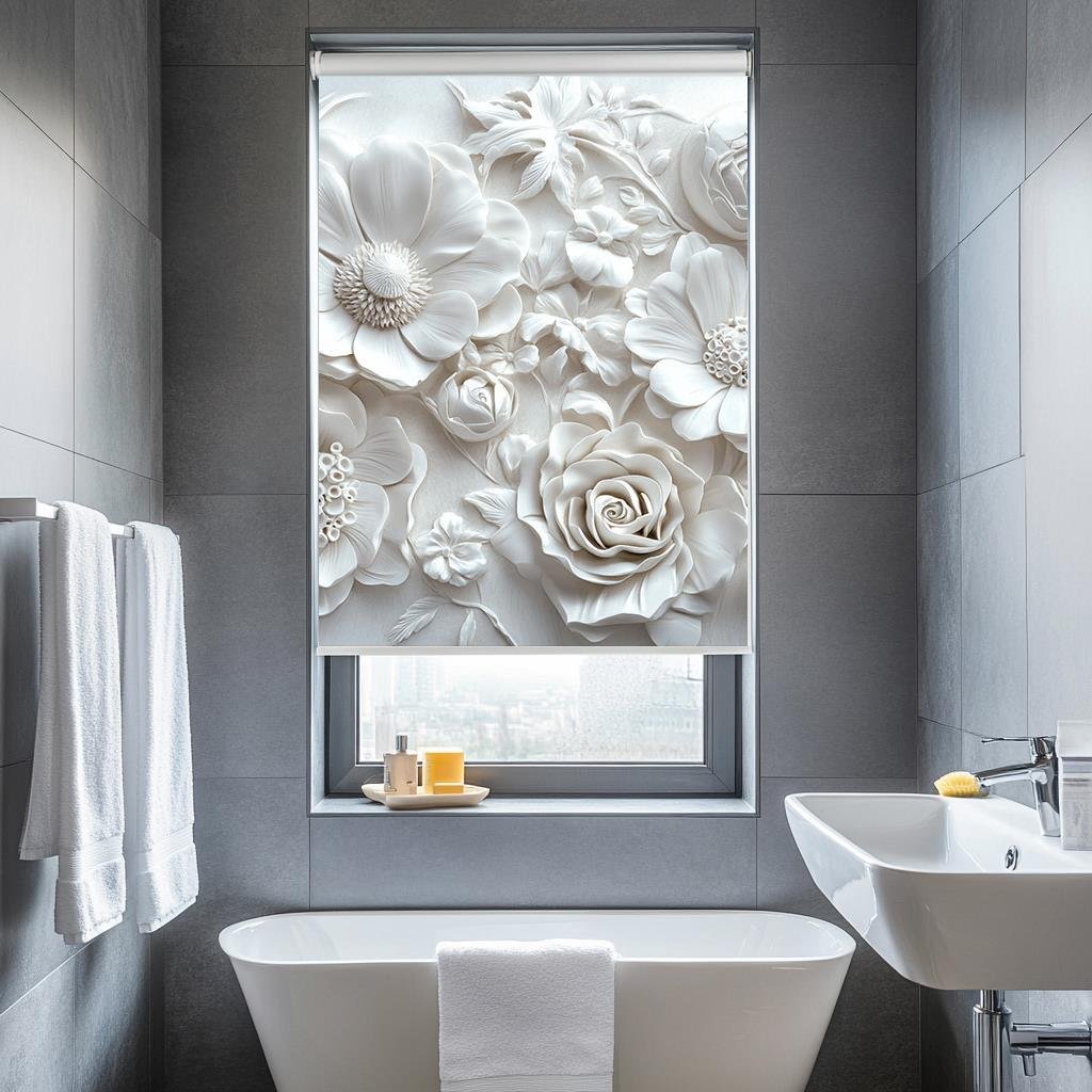 Lüks 3D Geometrik Mermer Desenli Stor Perde