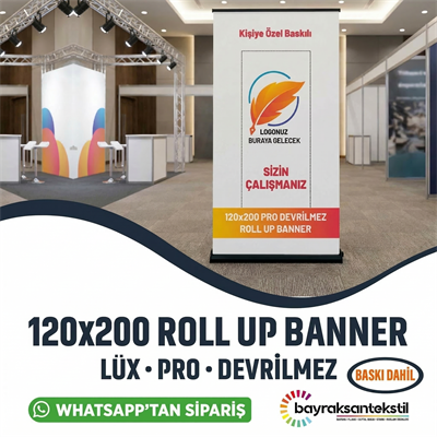 120×200 Cm Lüx Rollup Banner Pro Devrilmez Large Model