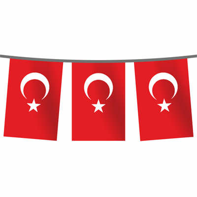 İpe Sıralı Kare Türk Bayrağı