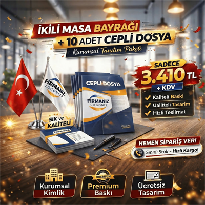 Masa Bayrağı + Cepli Dosya Kampanya