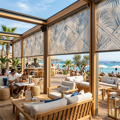 Polyester Beach Club Stor Perde