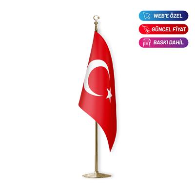Türk Makam Bayrağı (Gold Direkli)