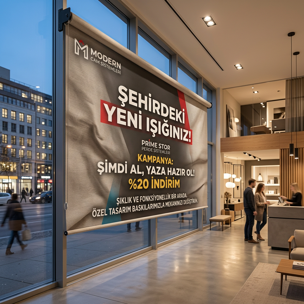 Logo Reklamlı Stor Perde