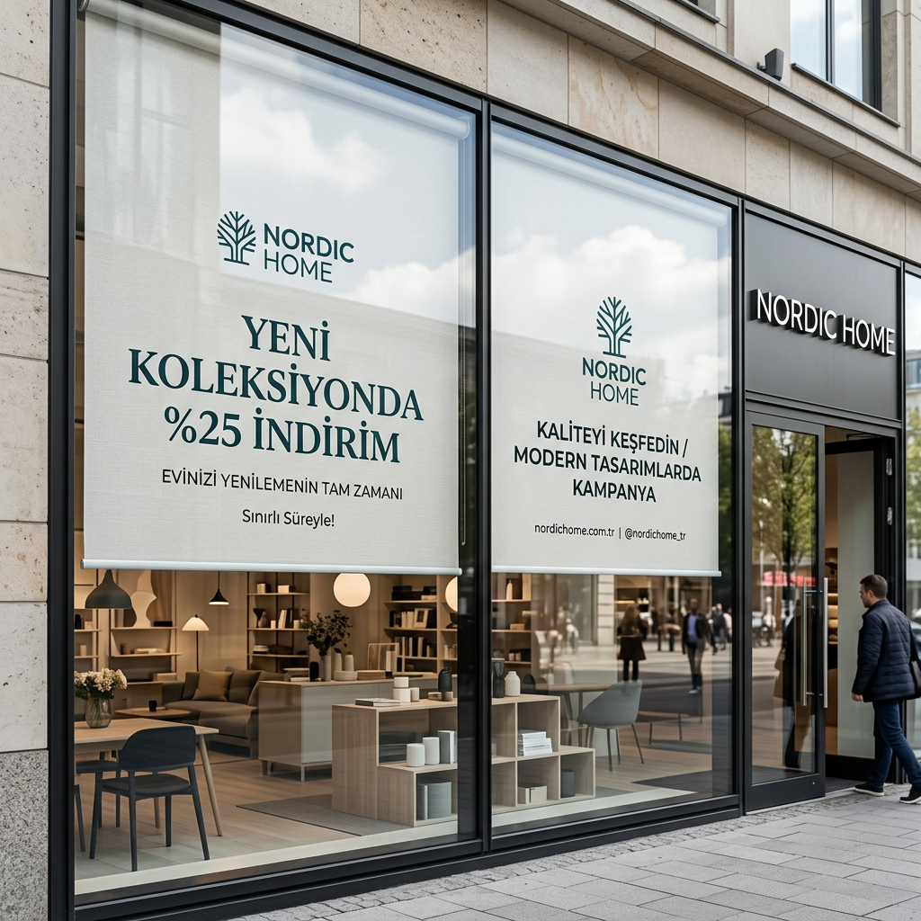 Polyester Reklamlı Stor Perde