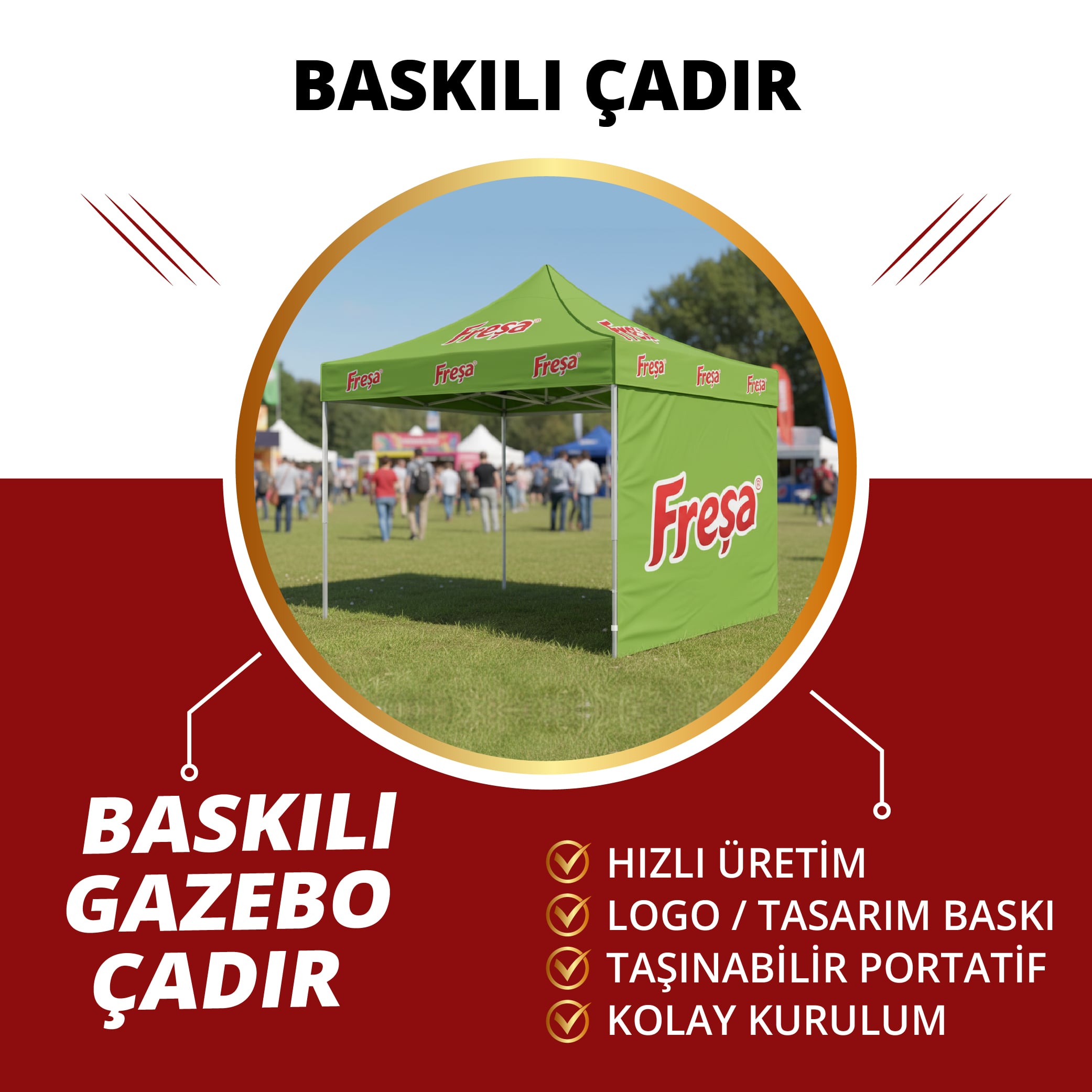 Baskılı Gazebo Çadır