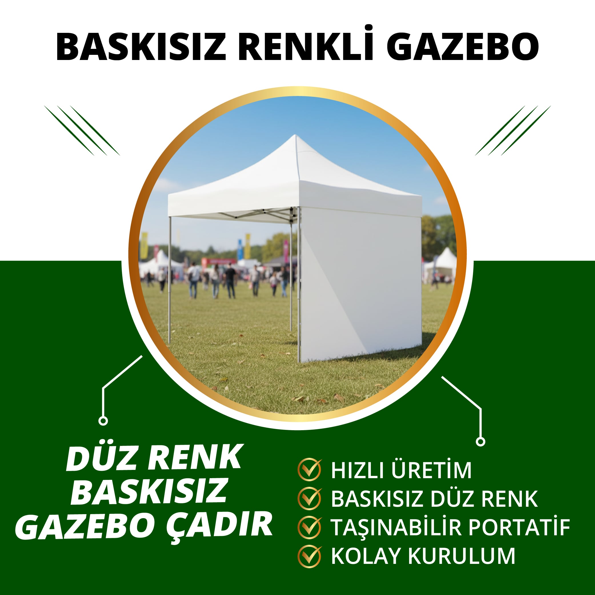 Gazebo Çadır Düz Renkliler