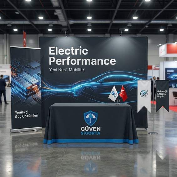 300x230 CM Kumaş Backdrop 5'li Fuar Seti