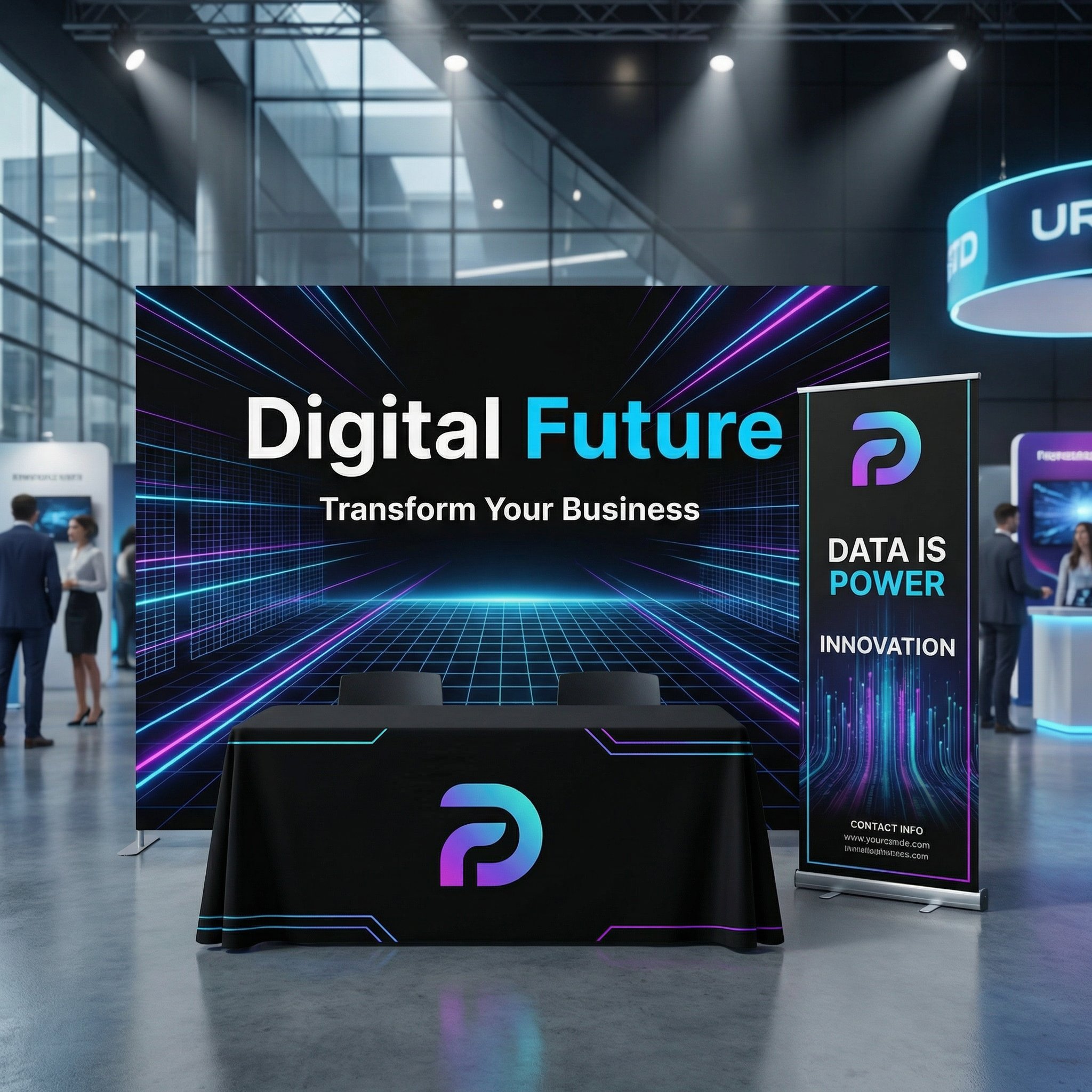 400x230 CM Kumaş Backdrop 3'lü Fuar Seti