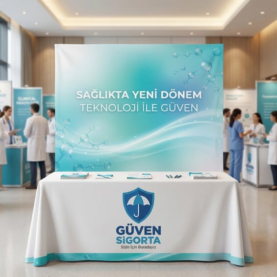 300x230 CM Kumaş Backdrop 2'li Fuar Seti