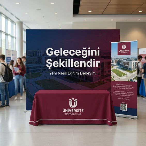 300x230 CM Kumaş Backdrop 3'lü Fuar Seti