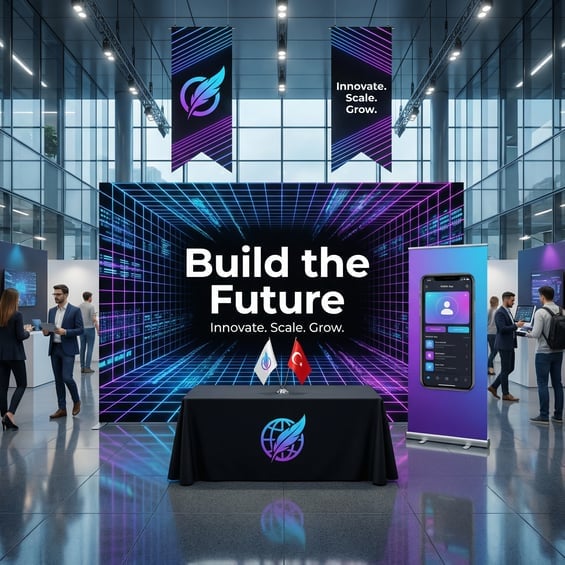 400x230 CM Kumaş Backdrop 5'li Fuar Seti