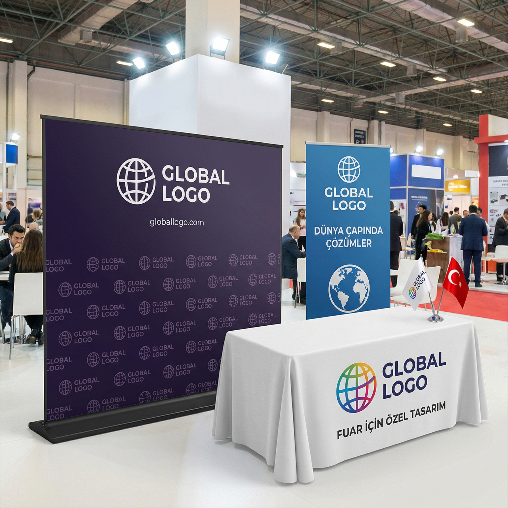 300x200 Cm Rollup Banner 4'lü Fuar Seti