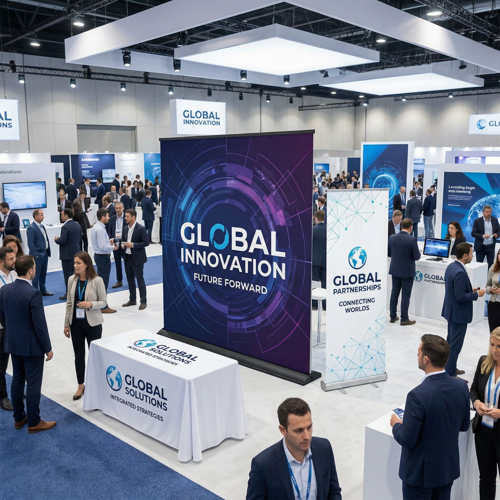 200x200 Cm Rollup Banner 3'lü Fuar Seti