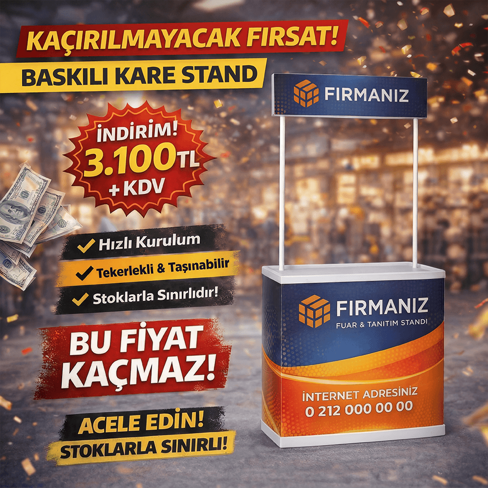 Baskılı Kare Stand