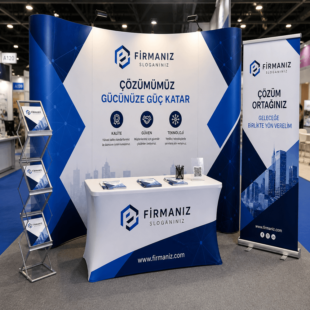 3 Panel Örümcek Full Fuar Stand Seti