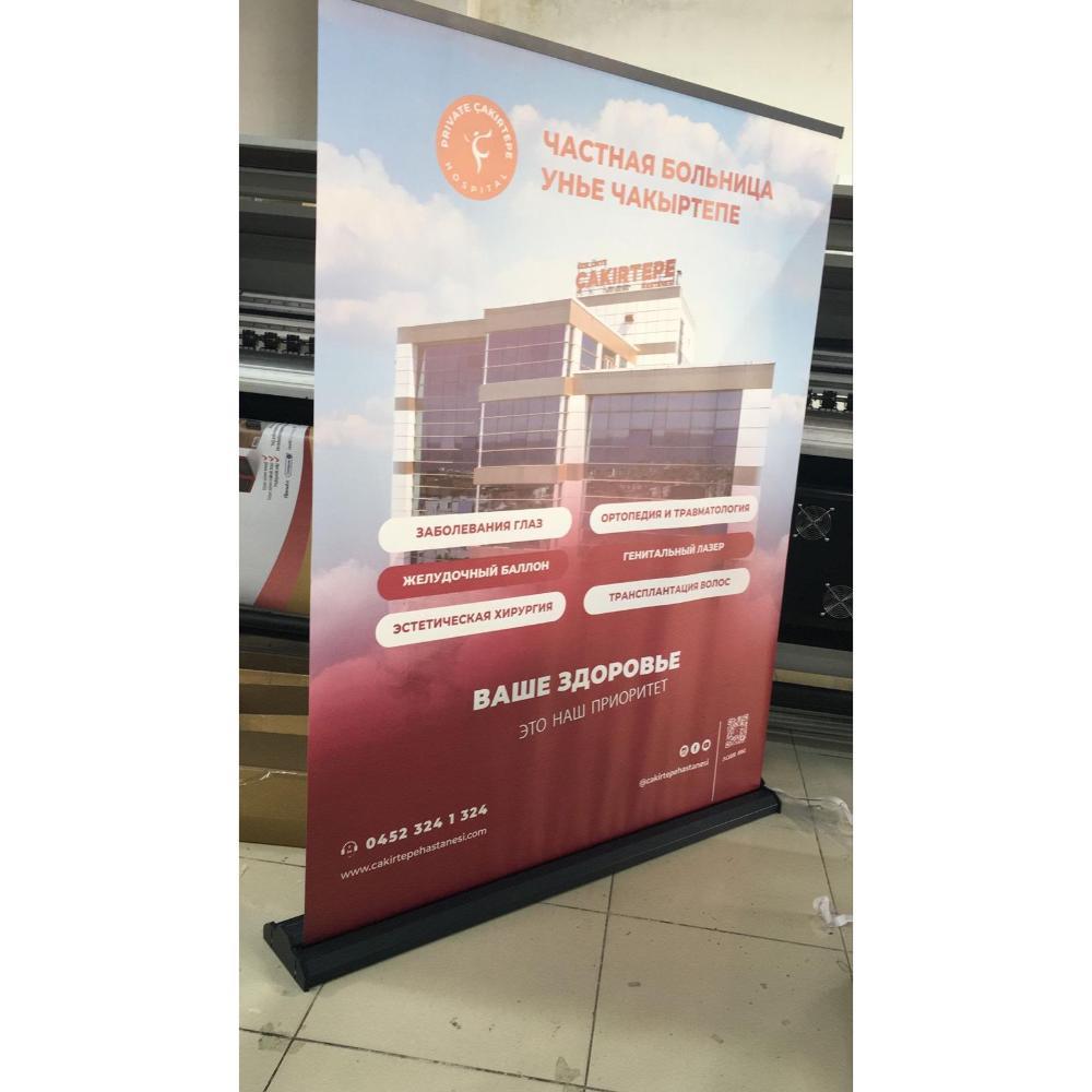 200×200 Cm Lüx Rollup Banner Pro Devrilmez Large Model - Bayraksan Tekstil