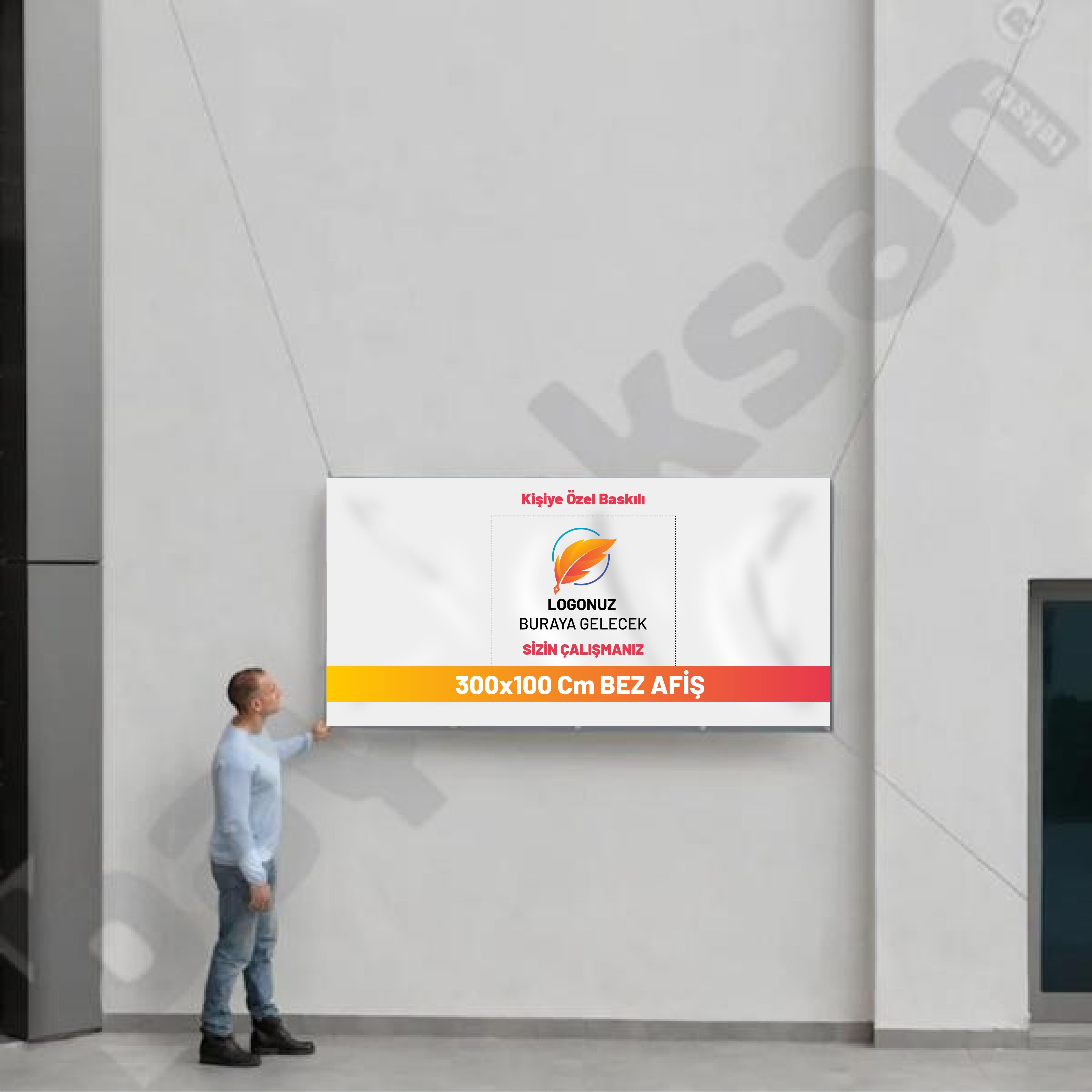 300x100 Cm Bez Afiş