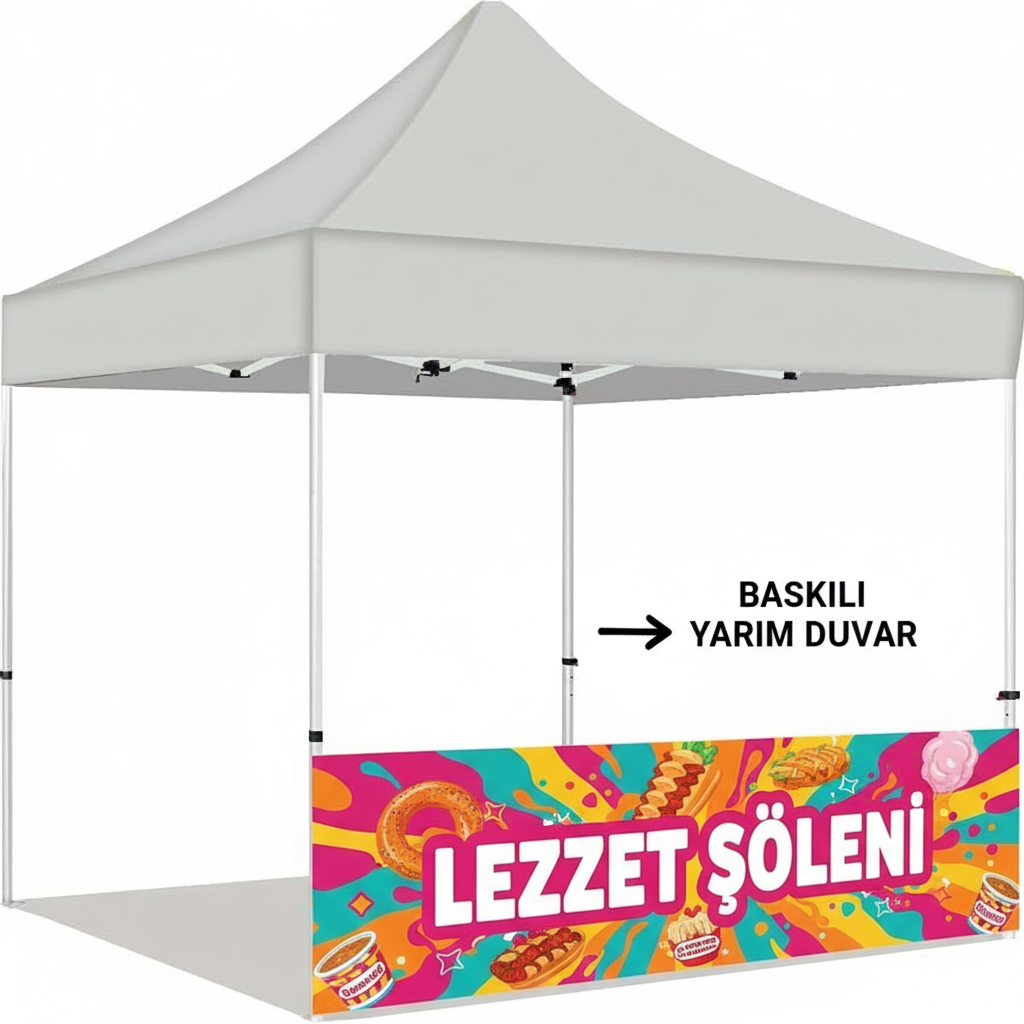 3x6 Gazebo Çadır Yarım Baskı