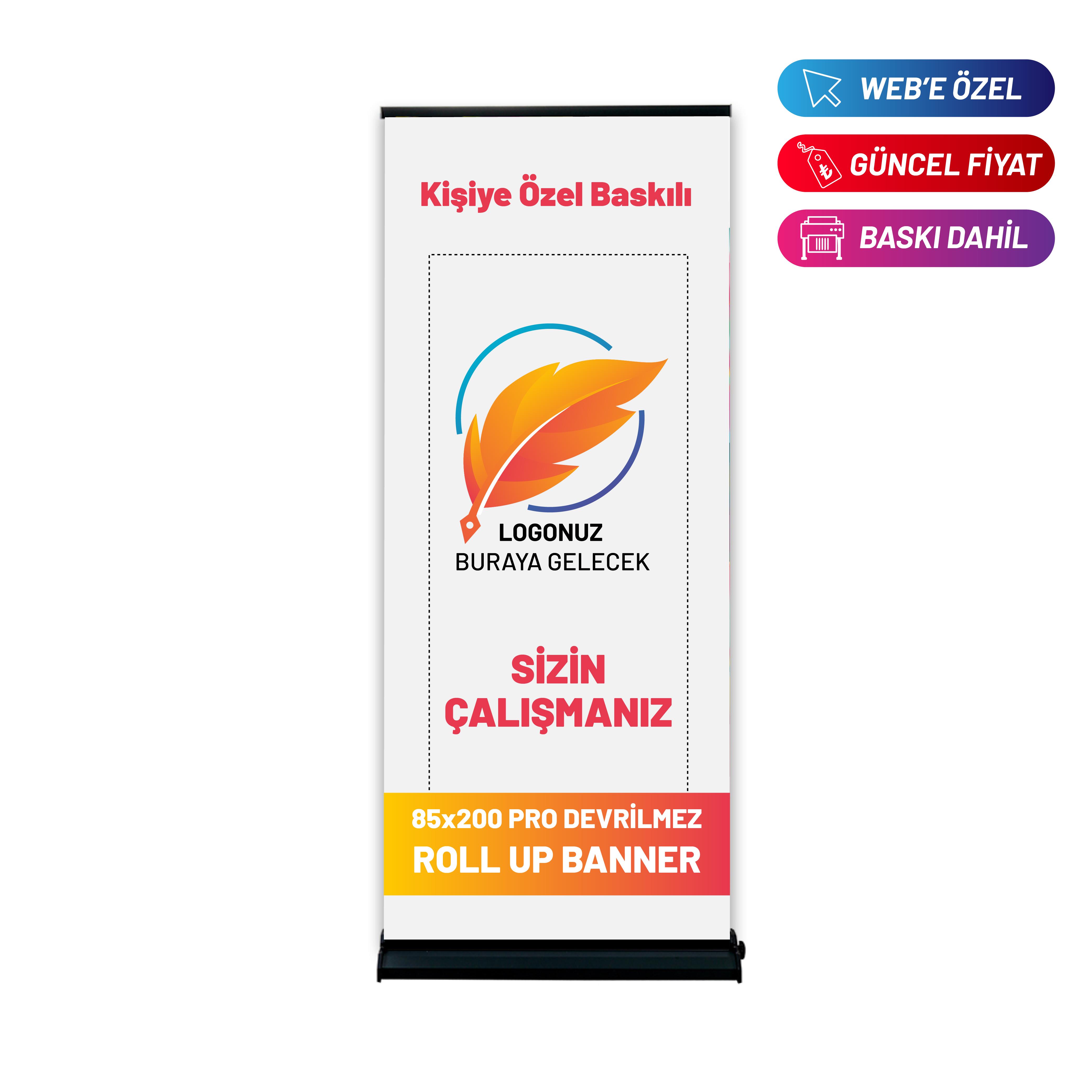 85×200 Cm Lüx Rollup Banner Pro Devrilmez Small Model