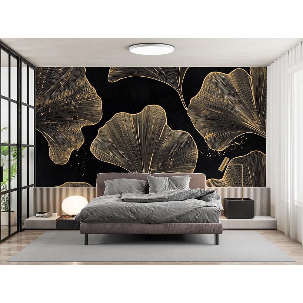 Altın Gingko Yaprakları Duvar Kağıdı