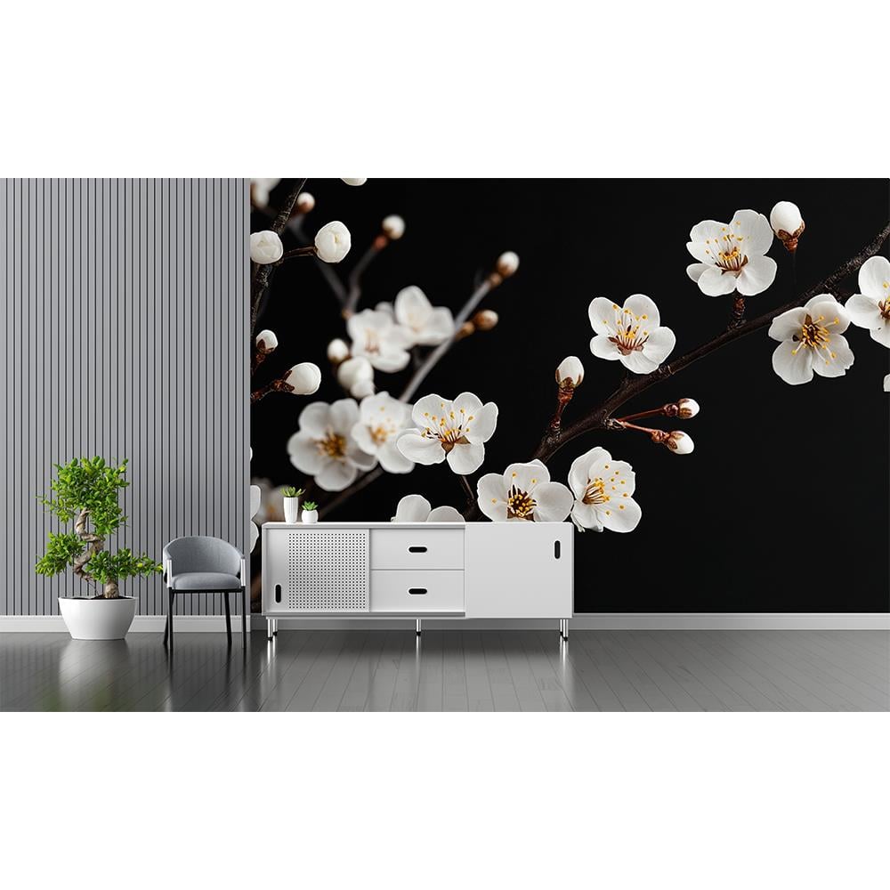 Geceye Dokunan Bahar Dalları Duvar Kağıdı