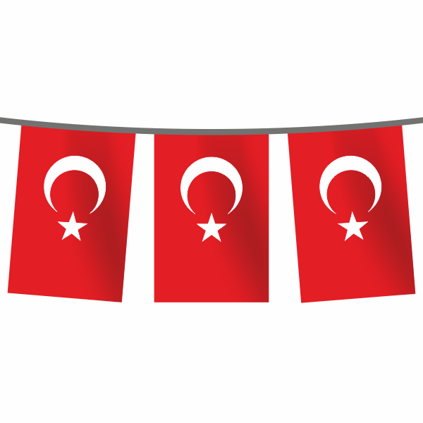 İpe Sıralı Kare Türk Bayrağı