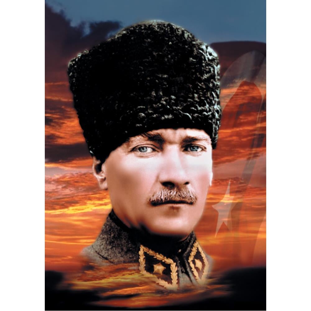 Kalpakli Gokyuzu Ataturk Posterli Stor Perde