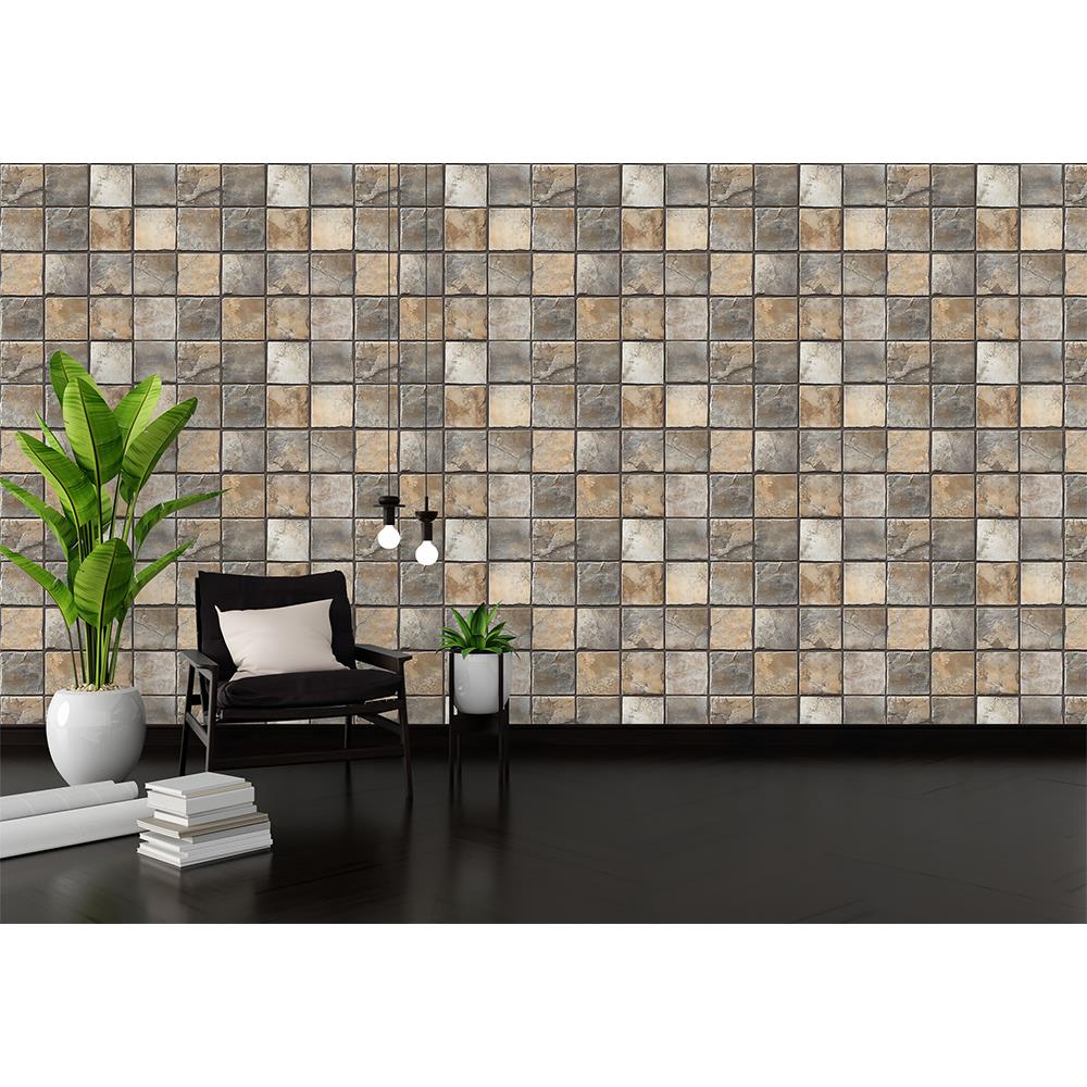 Kare Taş Desenli Duvar Kağıdı