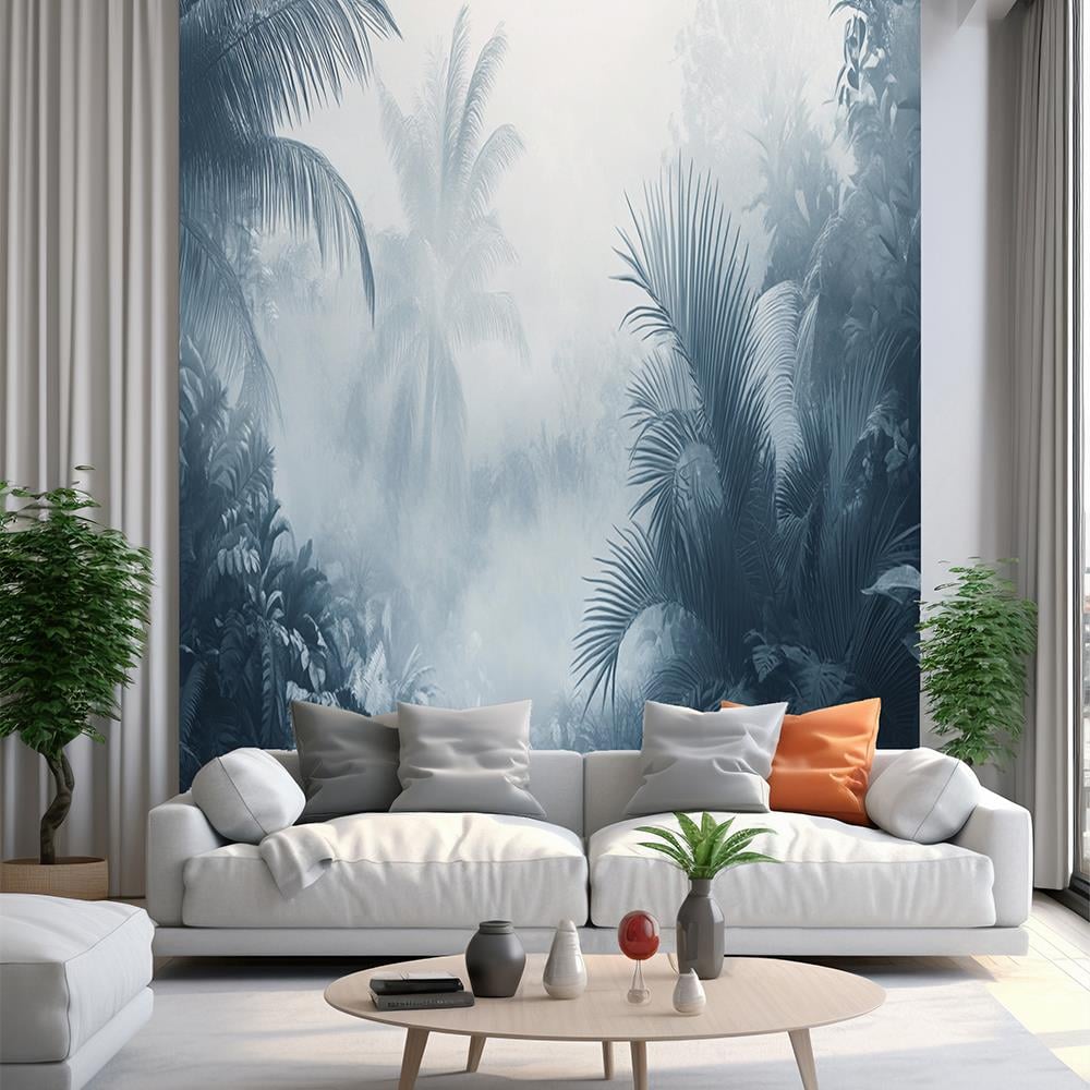 Mavi Sisli Tropik Duvar Kağıdı