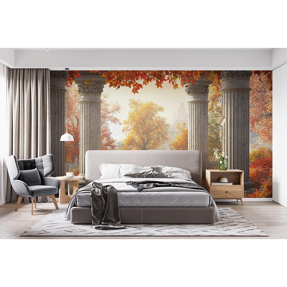 Sonbaharda Antik Sütunlar Arasında Duvar Kağıdı