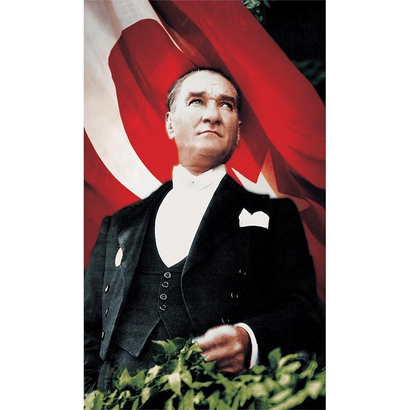 Türk Bayraklı Atatürk Posteri