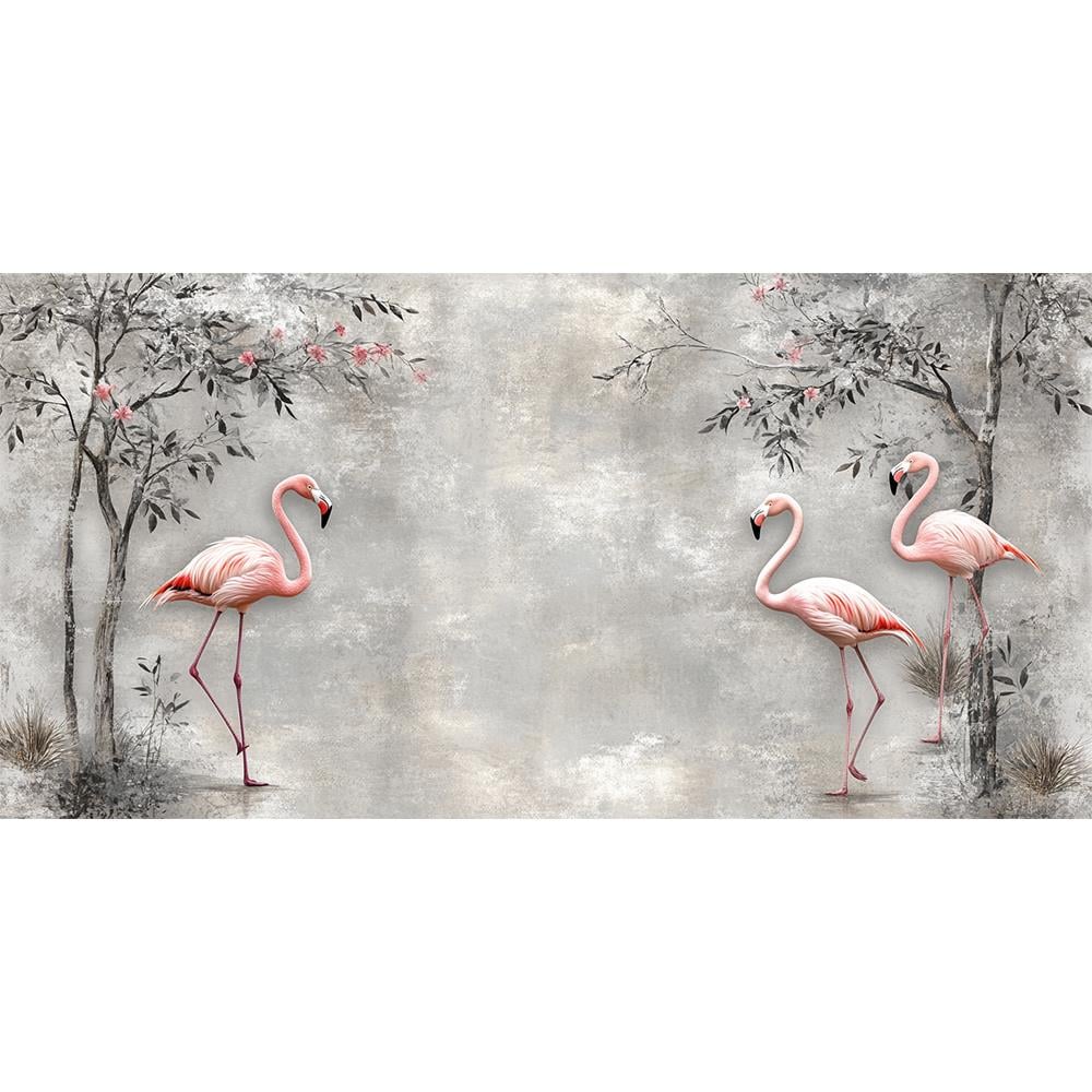 Vintage Doğada Flamingo Çiftleri duvar kağıdı