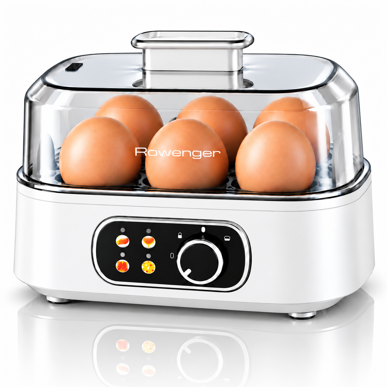 Rowenger Smartegg Yumurta Haşlama Makinesi Yumurta Pişirici Led Göstergeli 4 Kıvamda Pişirme RO-08B
