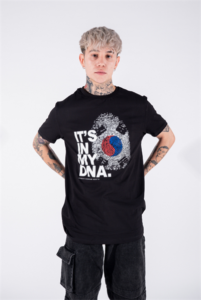 Korean DNA Oversize Kısa Kollu Siyah T-shirt