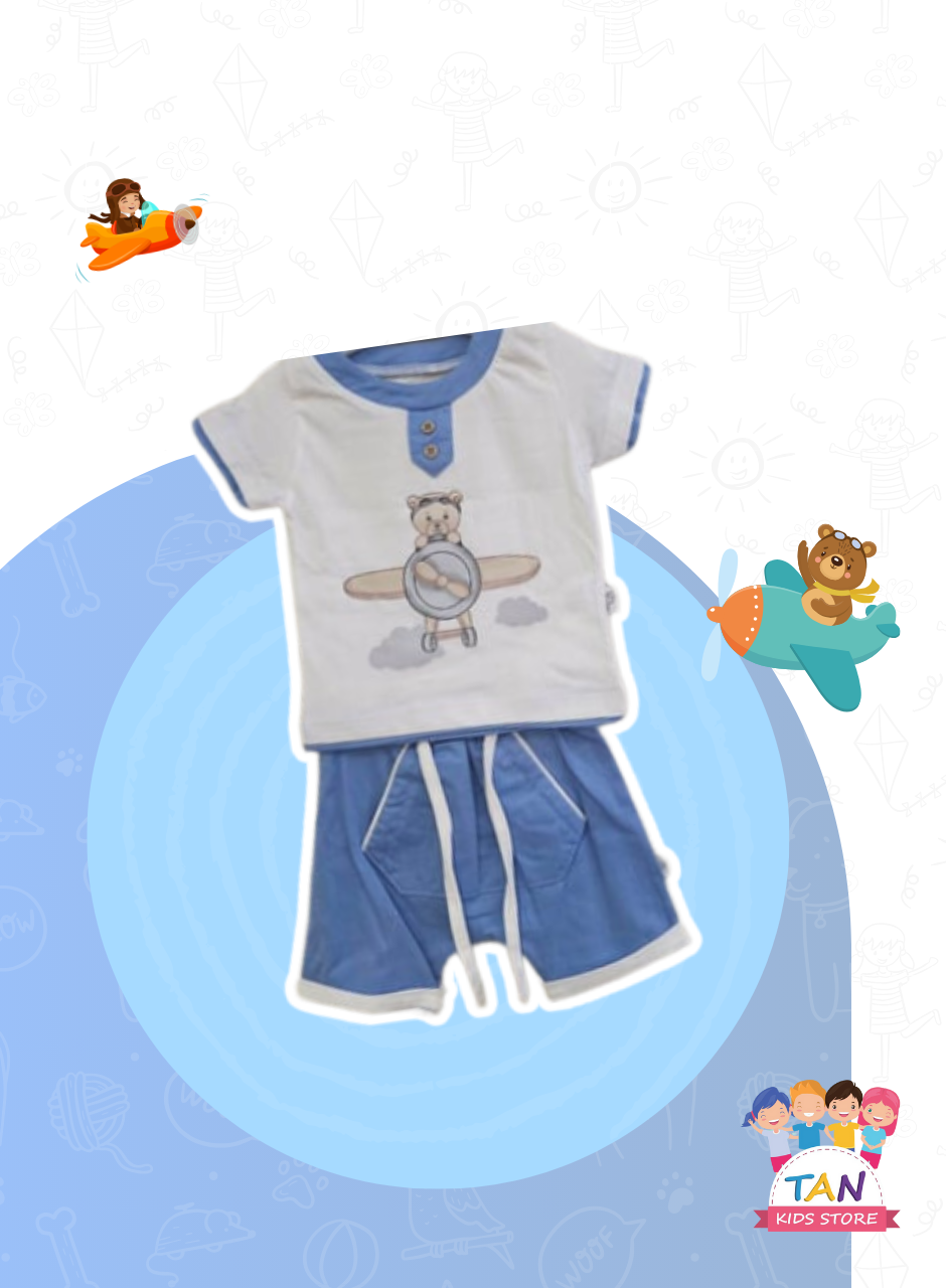 Bear Pilots Baskılı Erkek 2'li Takım