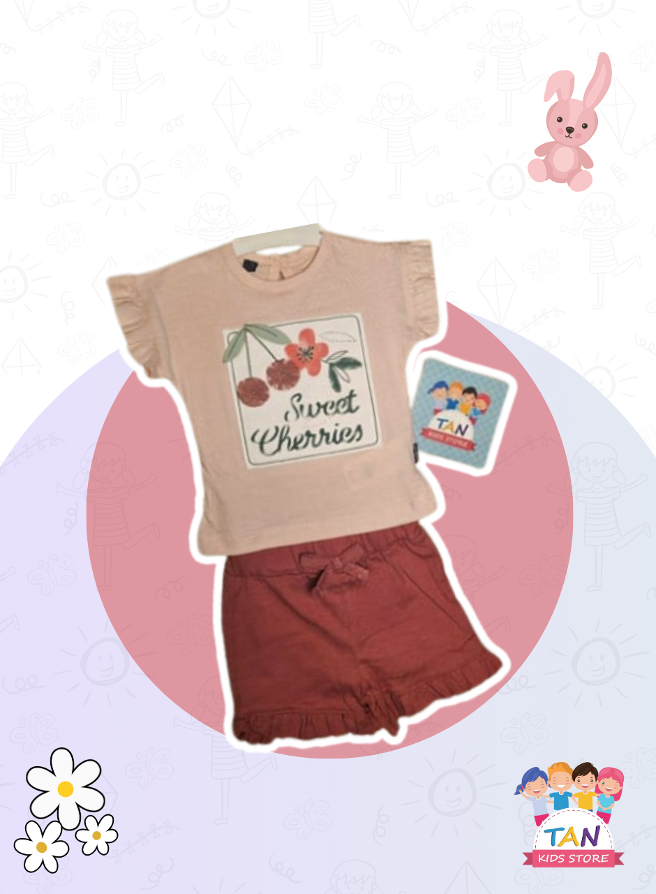 Kız Sweet Cherries Şortlu Takım