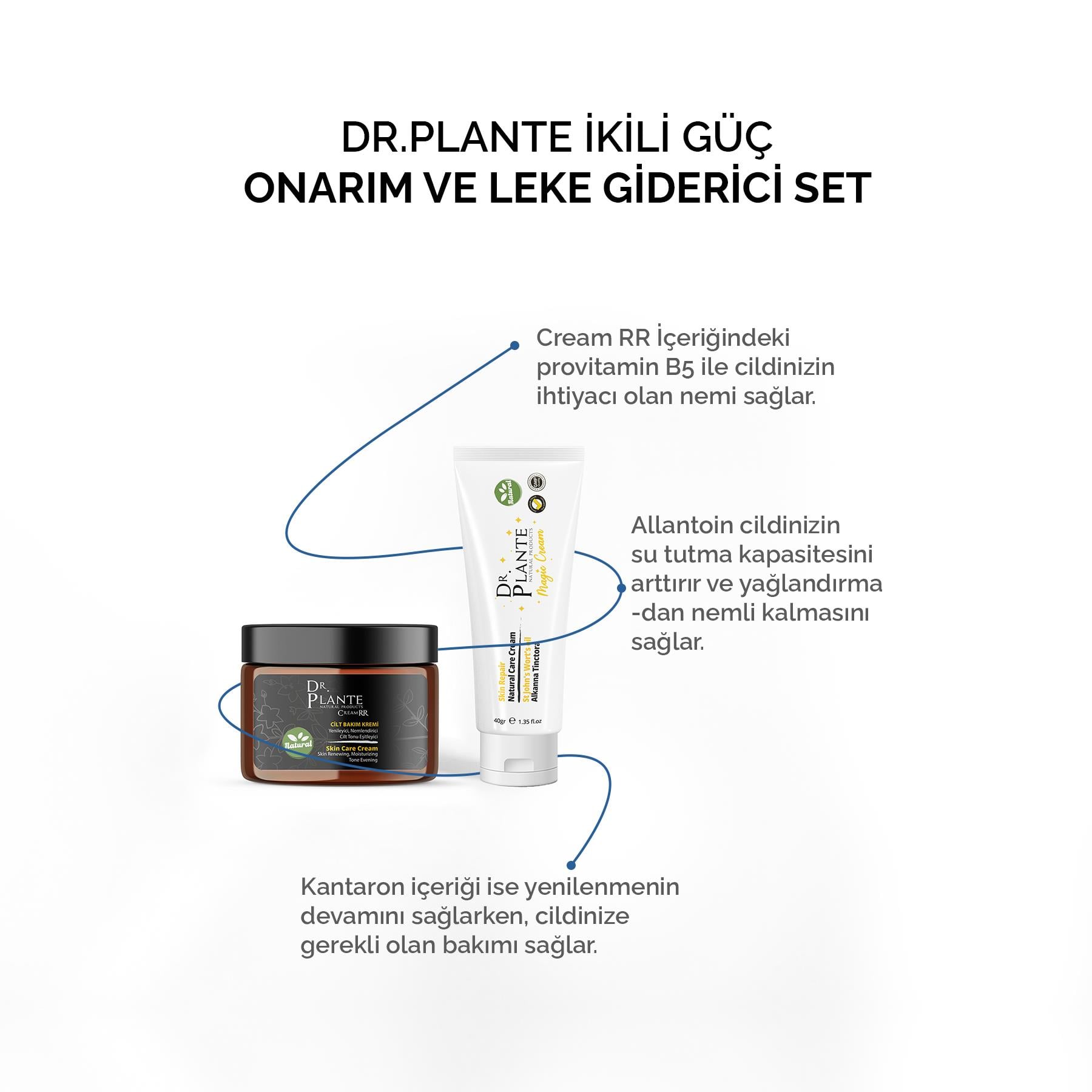 Dr. Plante İkili Güç: Onarım ve Leke Giderici Set | Sarı Kantaron