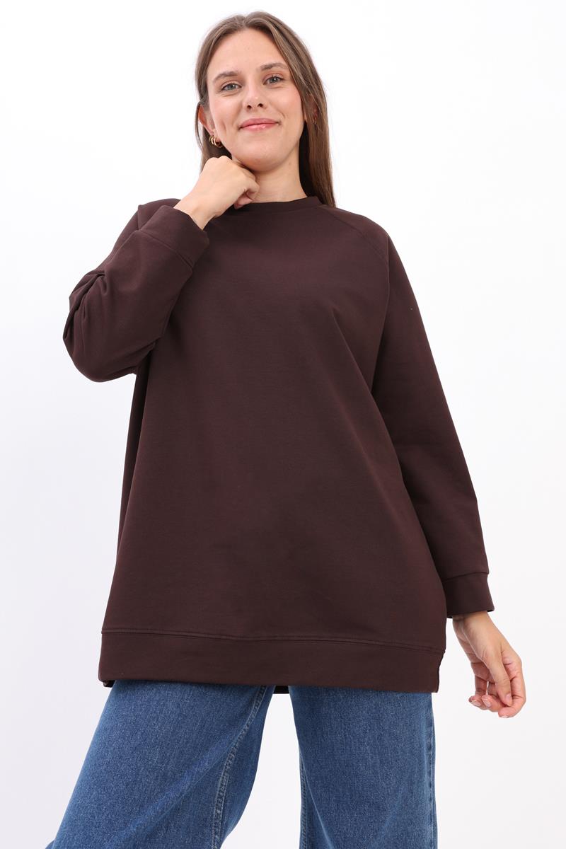 Bisiklet Yaka Reglan Kol Sweatshirt