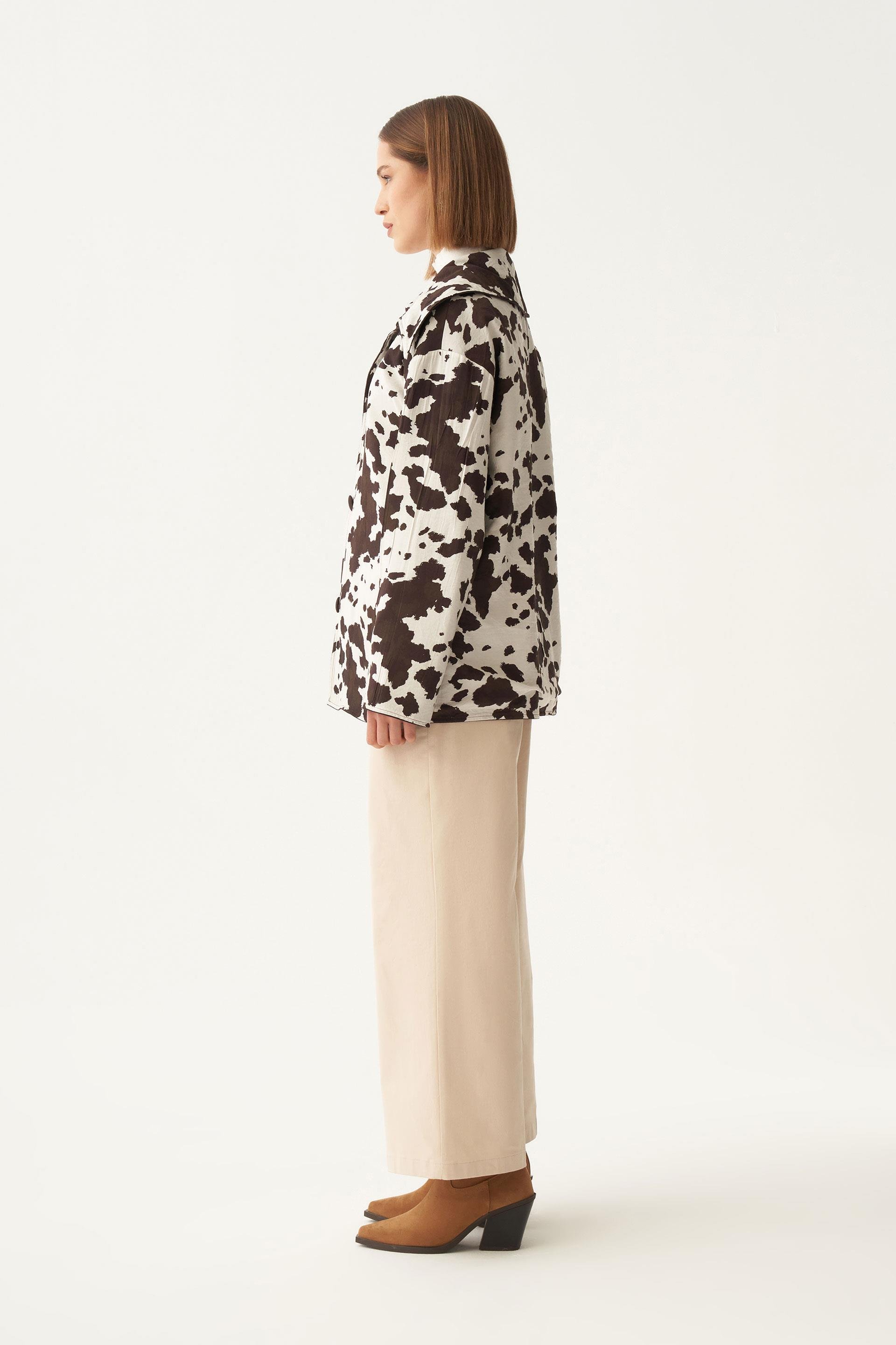 Acı Kahve-Çift Yönlü Gabardin Kapitone Ceket