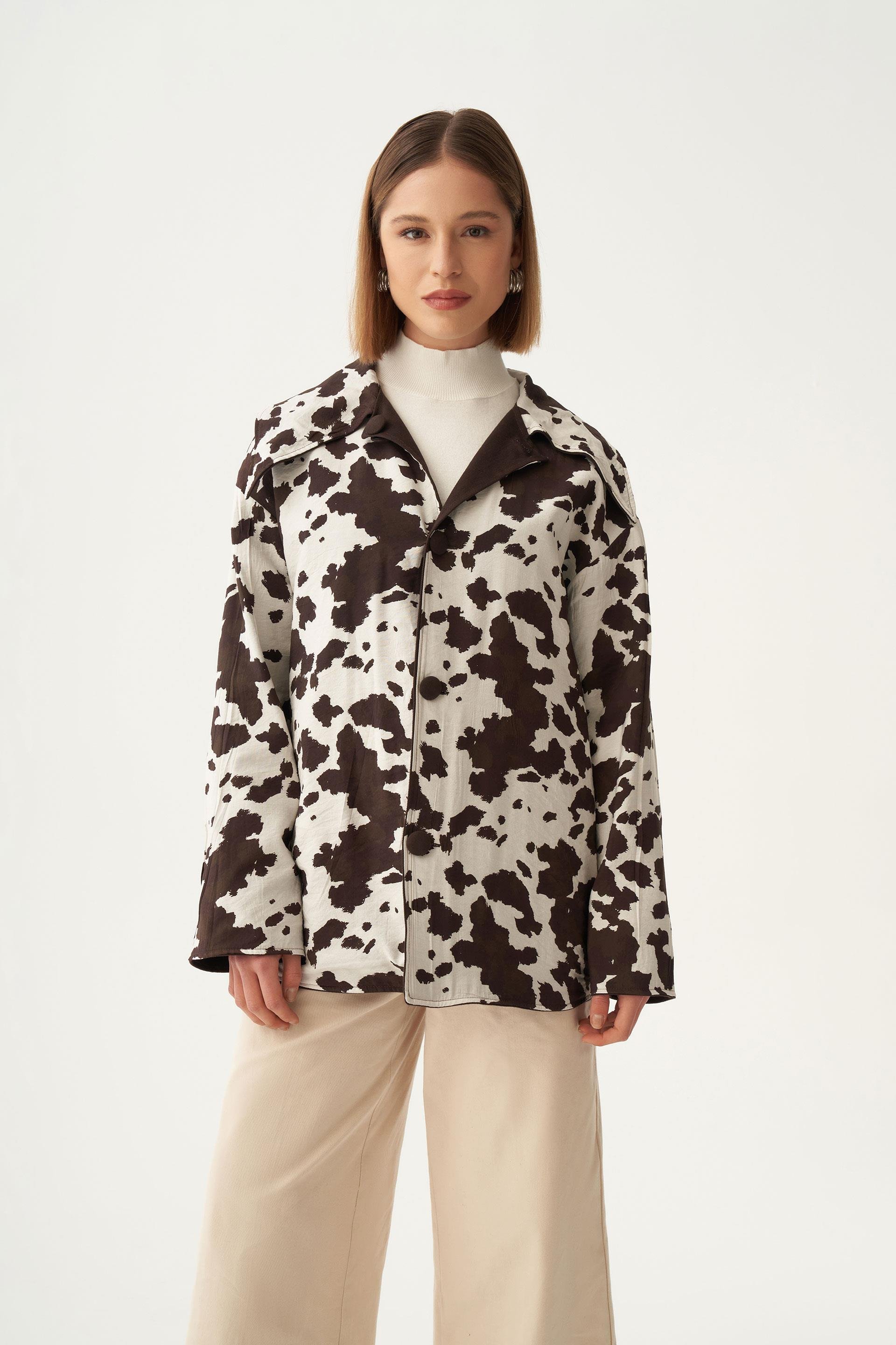 Acı Kahve-Çift Yönlü Gabardin Kapitone Ceket