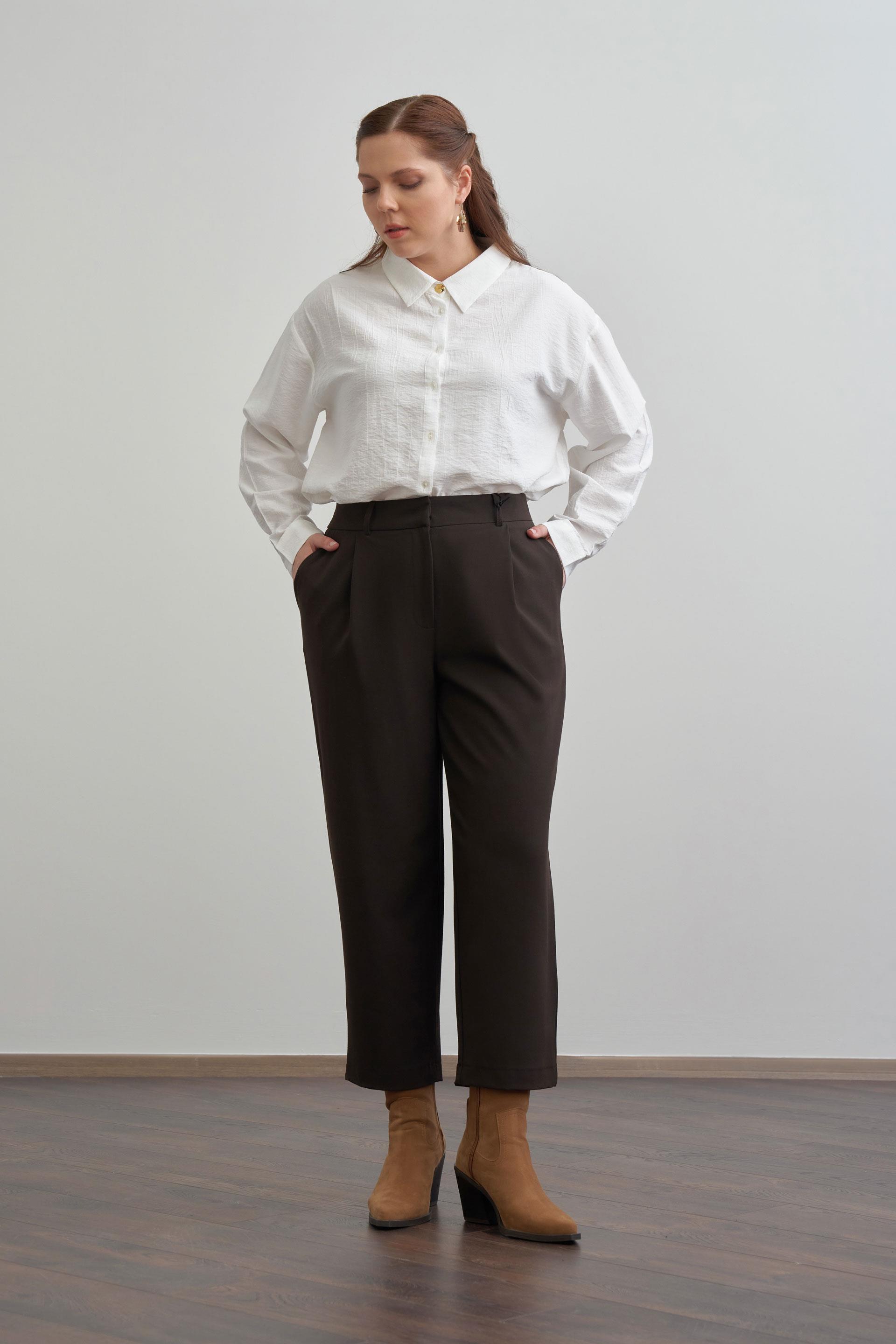 Acı Kahve-Pensli Rahat Viscon Pantolon