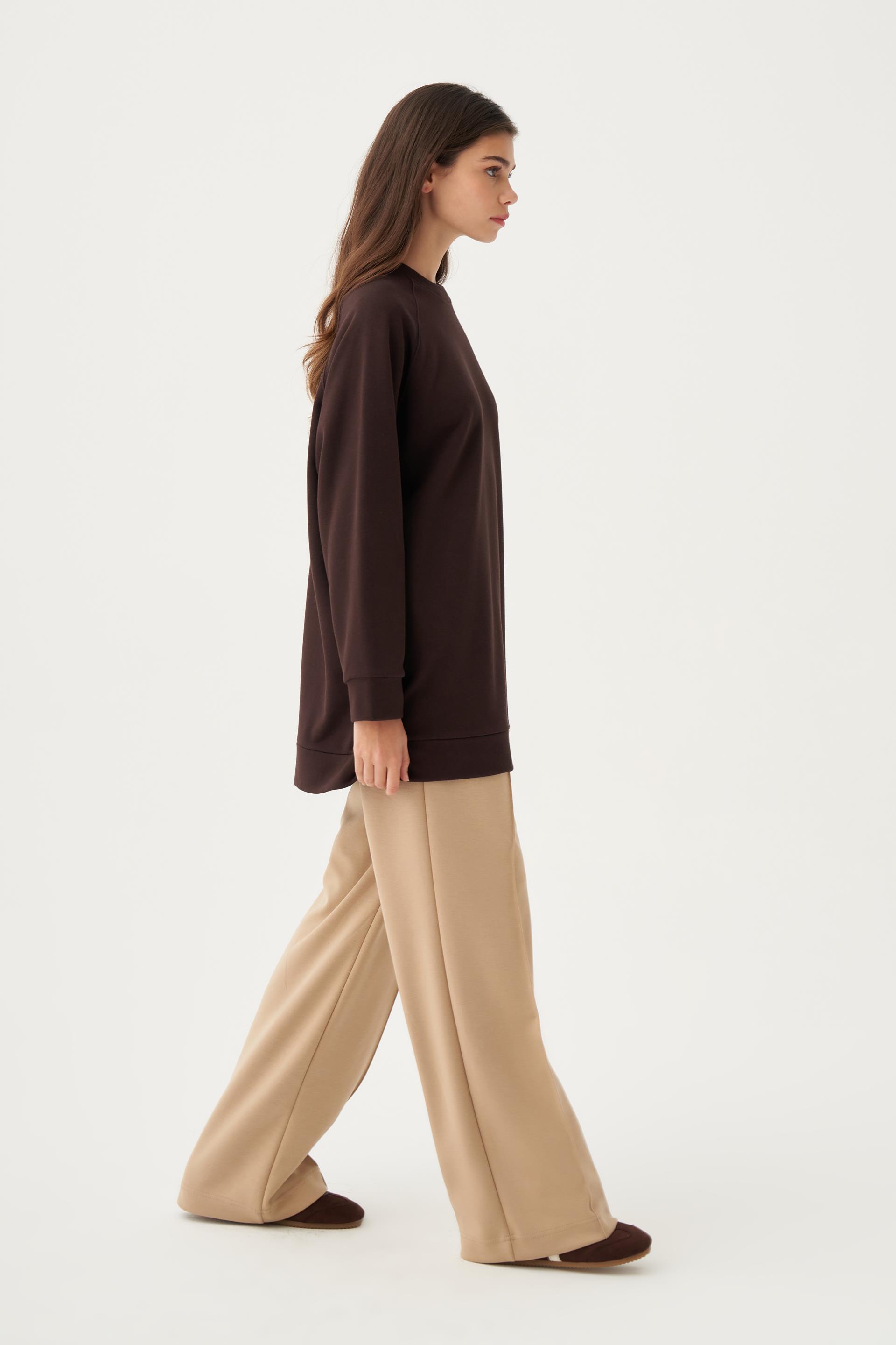 Acı Kahve-Reglan Kollu Sweat