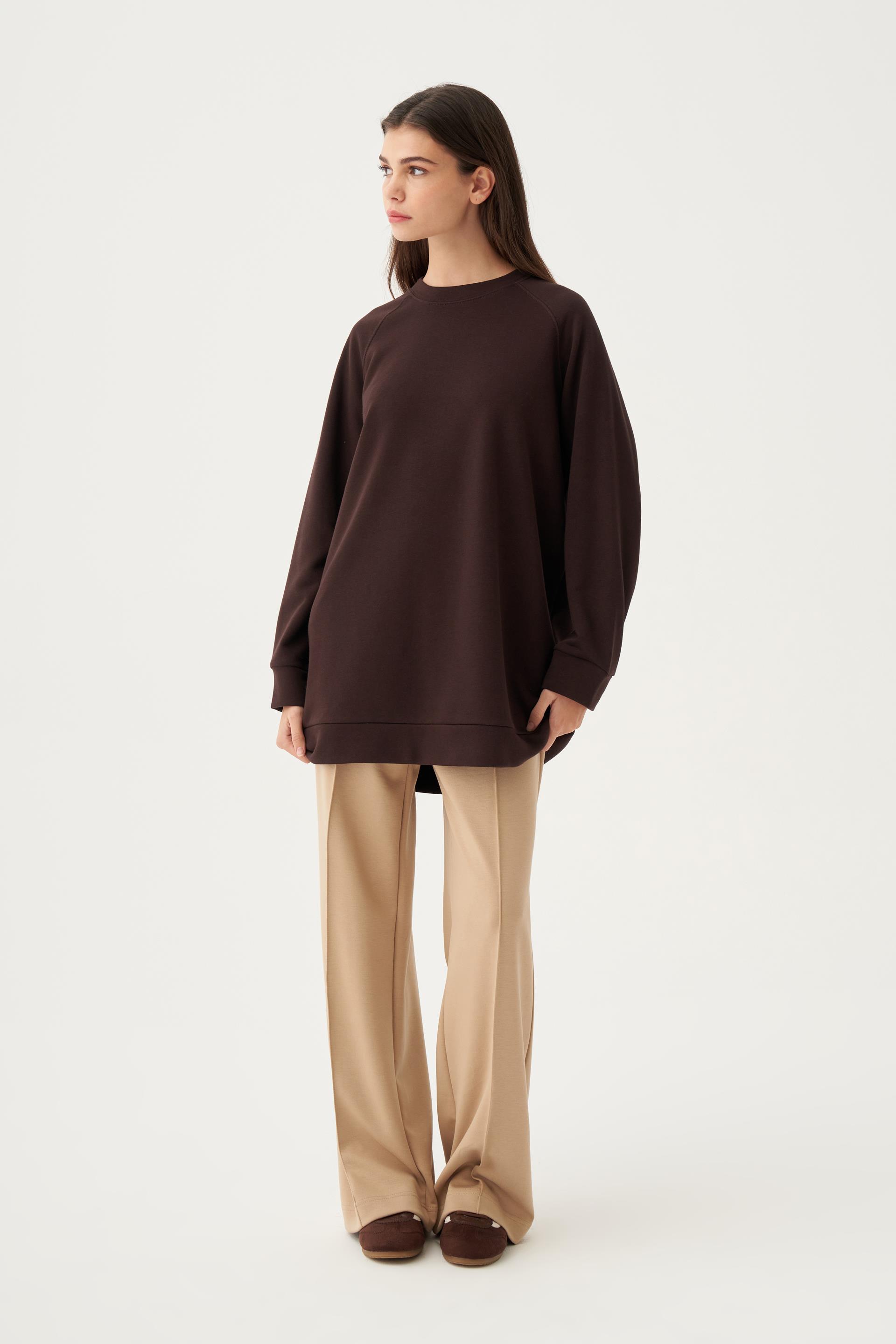 Acı Kahve-Reglan Kollu Sweat