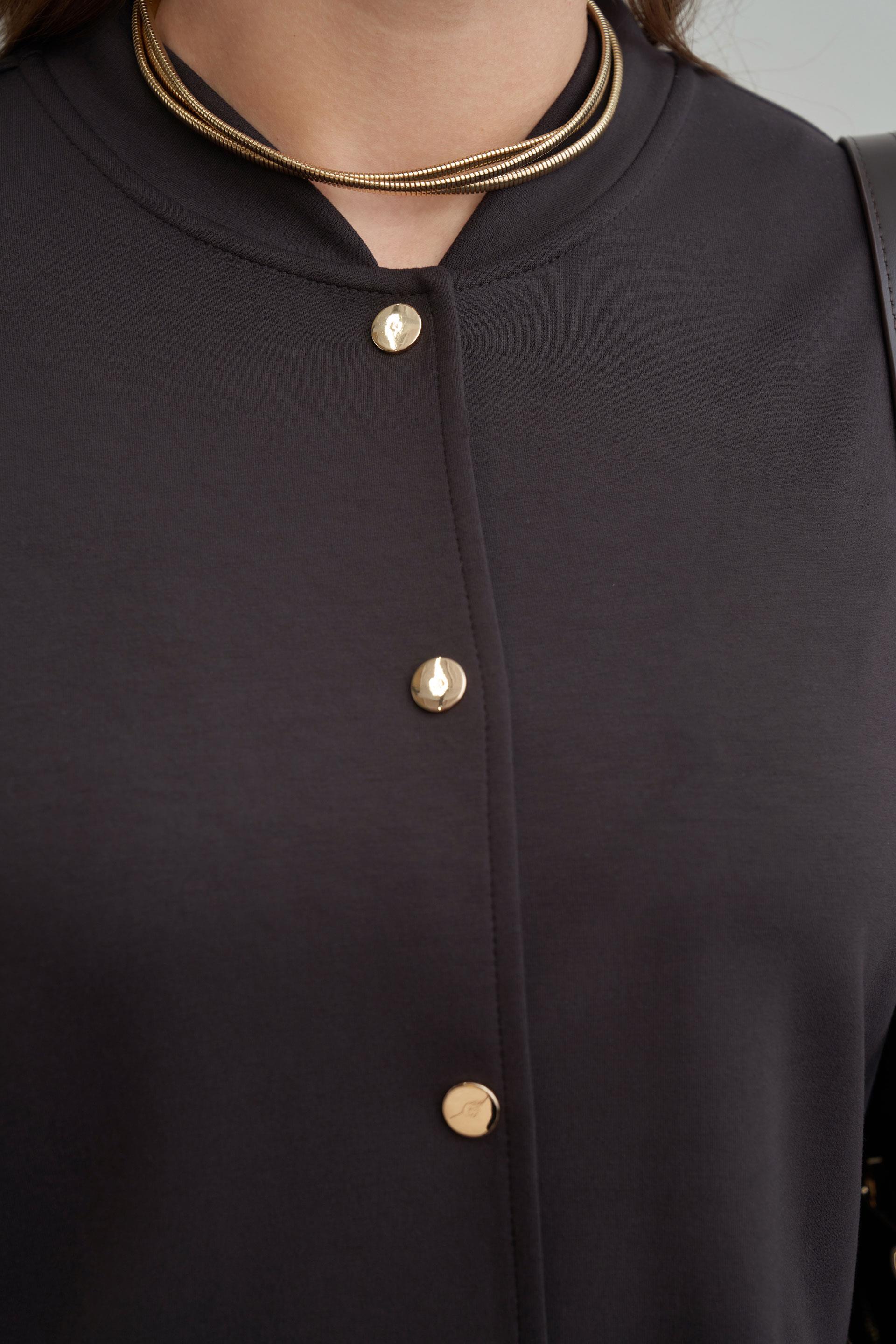 Acı Kahve-Yumuşak Dokulu Kolej Yakalı Eşofman Takımı