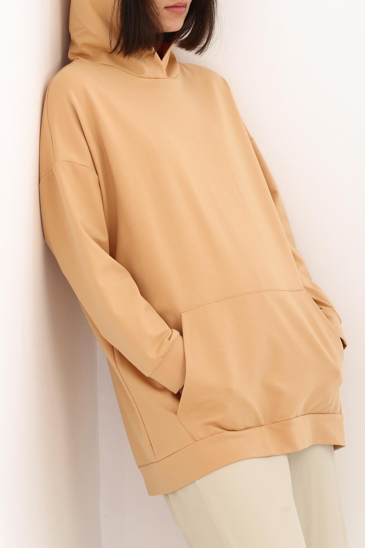 Kangaroo Pocket Hooded Sweatshirt Tunic