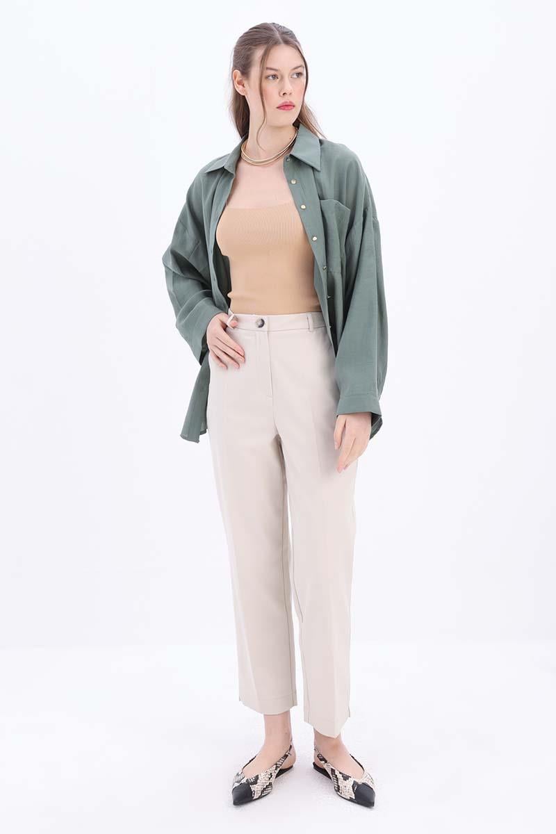 Pamuklu Rahat Kalıp Kumaş  Pantolon