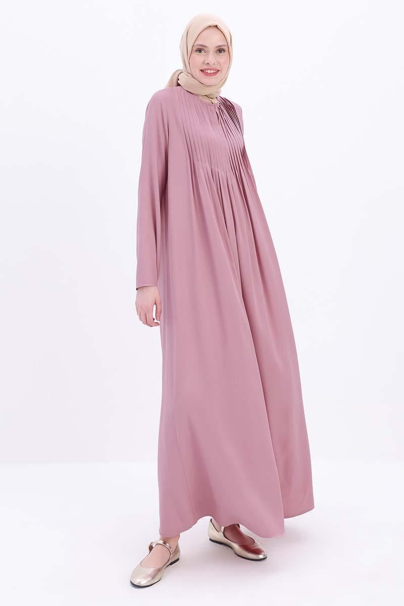 Pileli Viskon Elbise