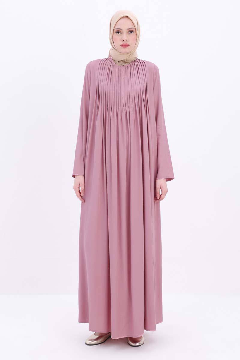 Pileli Viskon Elbise