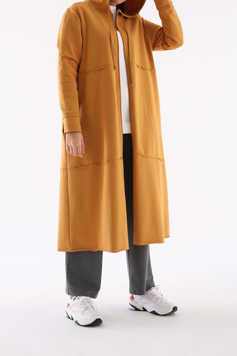 Plus Size Hooded Long Cardigan